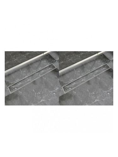 Sonata Линейни сифони, 2 бр, 830x140 мм, неръждаема стомана