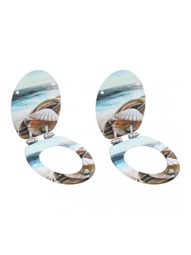 Sonata Тоалетни седалки с плавно затваряне, 2 бр, МДФ, морски дизайн