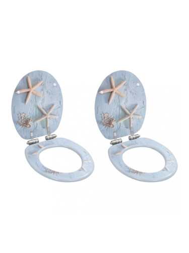 Sonata Тоалетни седалки с плавно затваряне, 2 бр, МДФ, морска звезда