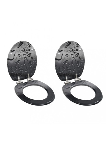 Sonata Тоалетни седалки с плавно затваряне, 2 бр, МДФ, водни капки