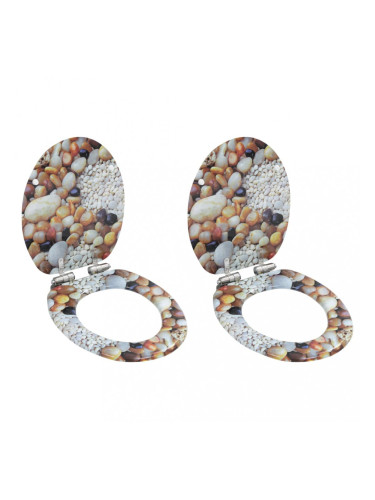 Sonata Тоалетни седалки с плавно затваряне, 2 бр, МДФ, дизайн камъчета