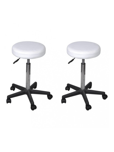 Sonata Офис табуретки, 2 бр, бели, 35,5x98 см, изкуствена кожа