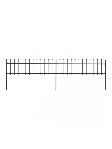 Sonata Градинска ограда с пики, стомана, 3,4x0,6 м, черна