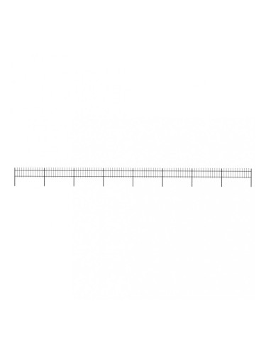 Sonata Градинска ограда с пики, стомана, 13,6x0,6 м, черна