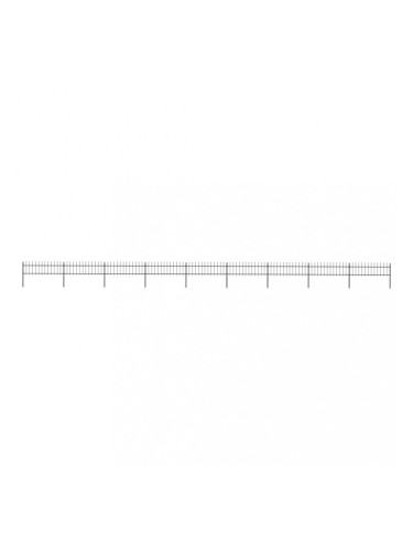 Sonata Градинска ограда с пики, стомана, 15,3x0,6 м, черна