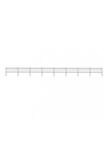 Sonata Градинска ограда с извити върхове, стомана, 13,6x0,8 м, черна