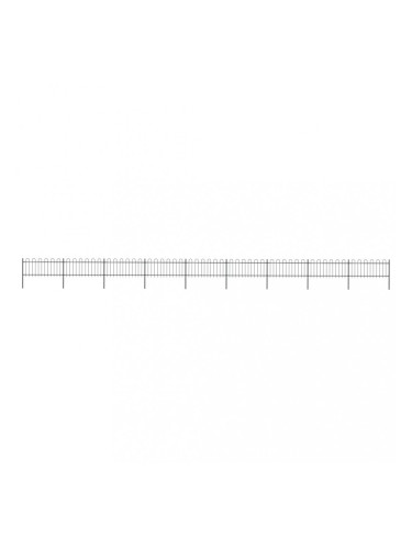 Sonata Градинска ограда с извити върхове, стомана, 15,3x0,8 м, черна