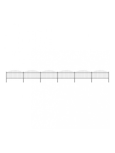Sonata Градинска ограда с пики, стомана, (0,5-0,75)x10,2 м, черна