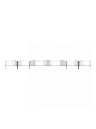 Sonata Градинска ограда с пики, стомана, (0,5-0,75)x11,9 м, черна