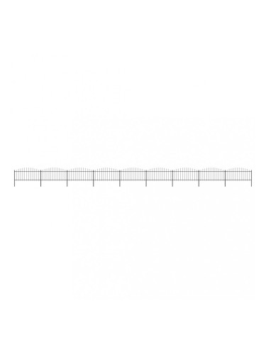 Sonata Градинска ограда с пики, стомана, (0,5-0,75)x15,3 м, черна