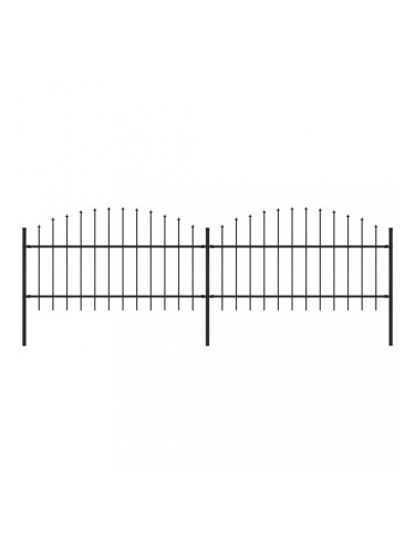Sonata Градинска ограда с пики, (1-1,25)x3,4 м, стомана, черна