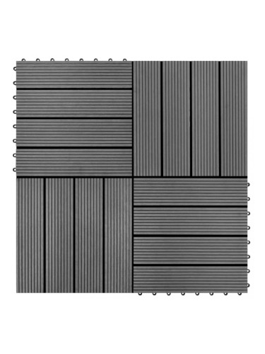 Sonata 22 бр декинг плочки, 30x30 см, 2 кв.м., WPC, сиви