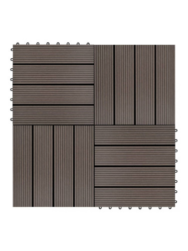 Sonata 22 бр декинг плочки, 30x30 см, 2 кв.м., WPC, тъмнокафяви