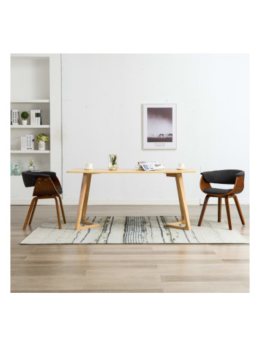 Sonata Трапезни столове, 2 бр, сиви, извито дърво и текстил