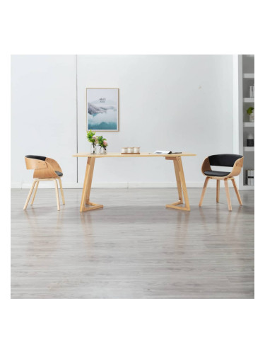 Sonata Трапезни столове, 2 бр, черни, извито дърво и изкуствена кожа