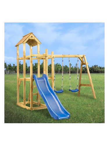 Sonata Детско съоръжение с пързалка и люлки, 285x305x226,5 см