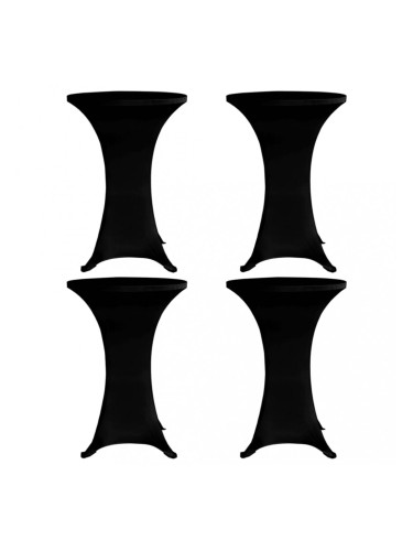 Sonata Покривки за коктейлни маси, Ø60 см, черни, еластични, 4 бр