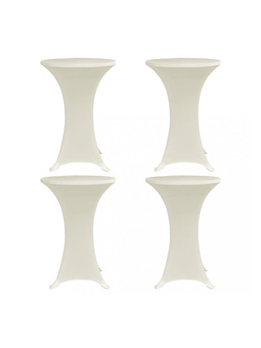 Sonata Покривки за коктейлни маси, Ø60 см, кремави, еластични, 4 бр