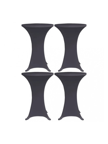 Sonata Покривки за маси, еластични, 4 бр, 80 см, антрацитно черно