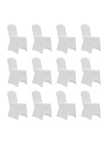 Sonata Калъфи за столове, разтегателни, бели, 12 бр