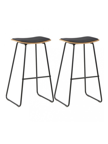 Sonata Бар табуретки, 2 бр, черни, изкуствена кожа