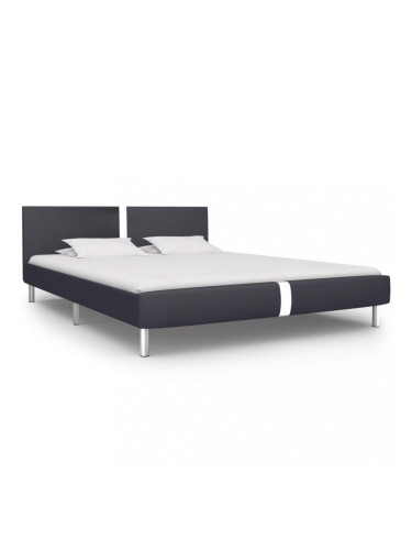 Sonata Рамка за легло, черна, изкуствена кожа, 140x200 cм