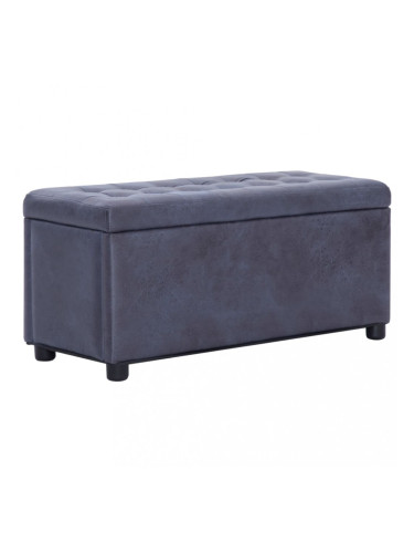 Sonata Табуретка ракла, 87,5 см, сива, изкуствен велур