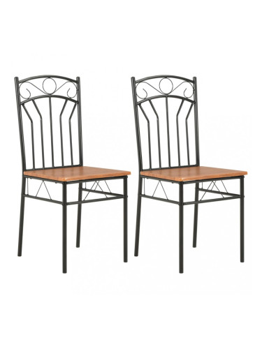 Sonata Трапезни столове, 2 бр, кафяви, МДФ