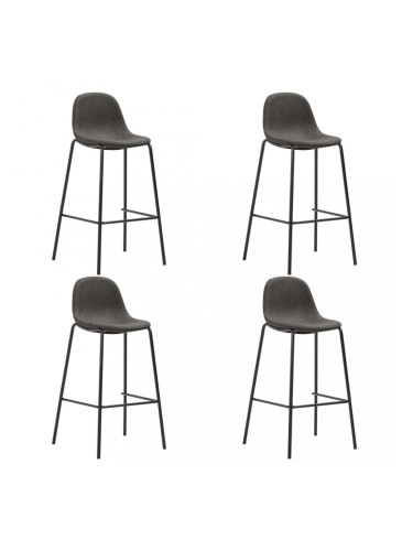Sonata Бар столове, 4 бр, тъмносиви, текстил