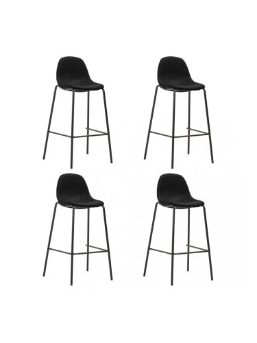 Sonata Бар столове, 4 бр, черни, текстил