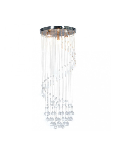 Sonata Полилей с кристали, сребрист, спираловиден, G9