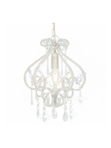 Sonata Полилей с кристали, бял, кръгъл, E14