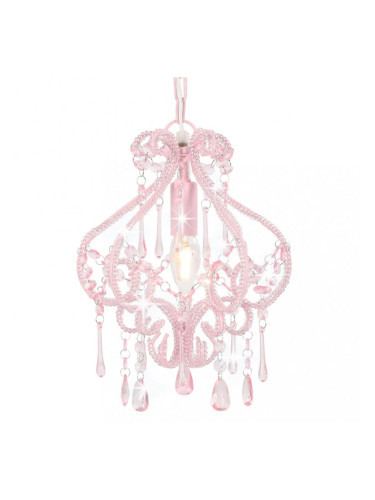 Sonata Полилей с кристали, розов, кръгъл, E14