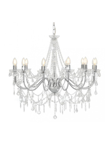 Sonata Полилей с кристали, сребрист, 12 х Е14 крушки