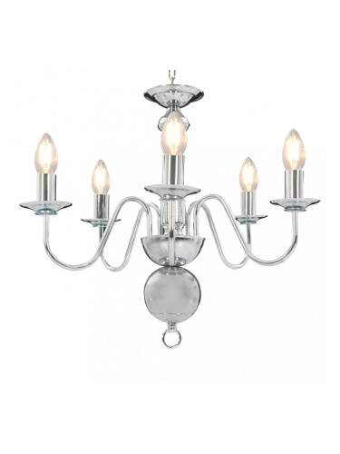 Sonata Полилей, сребрист, 5 х Е14 крушки