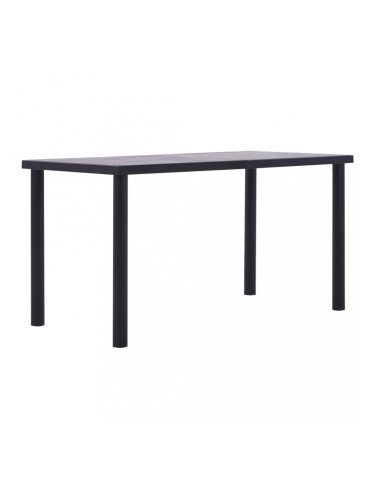 Sonata Трапезна маса, черно и бетонно сиво, 140x70x75 см, МДФ