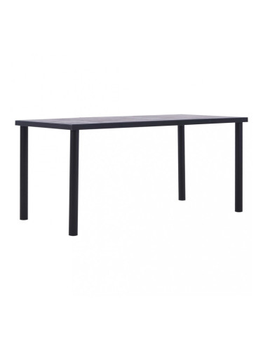 Sonata Трапезна маса, черно и бетонно сиво, 160x80x75 см, МДФ