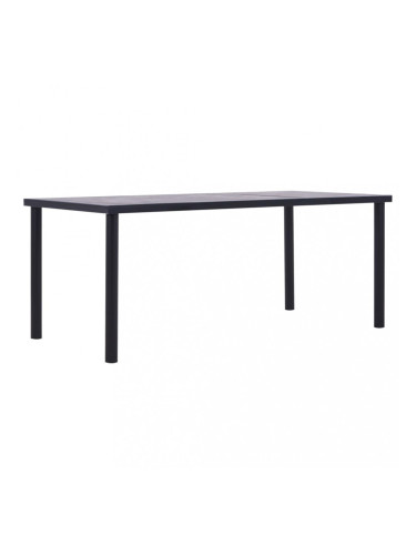 Sonata Трапезна маса, черно и бетонно сиво, 200x100x75 см, МДФ