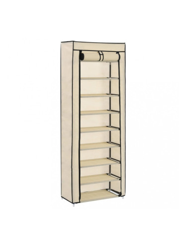 Sonata Шкаф за обувки с покривало, кремав, 57x29x162 см, плат
