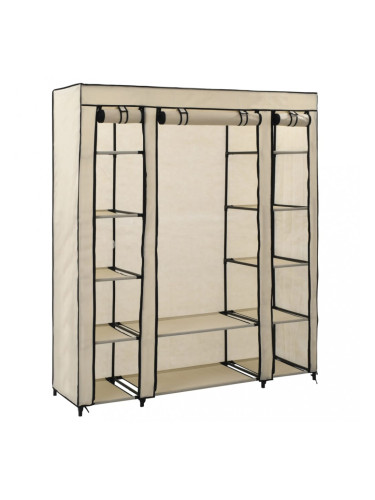 Sonata Гардероб с отделения и лостове, кремав, 150x45x176 см, плат