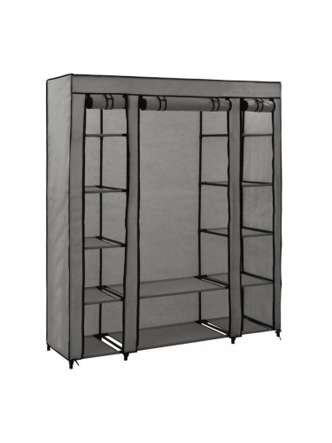 Sonata Гардероб с отделения и лостове, сив, 150x45x176 см, плат