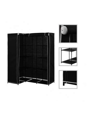 Sonata Ъглов гардероб, черен, 130x87x169 см