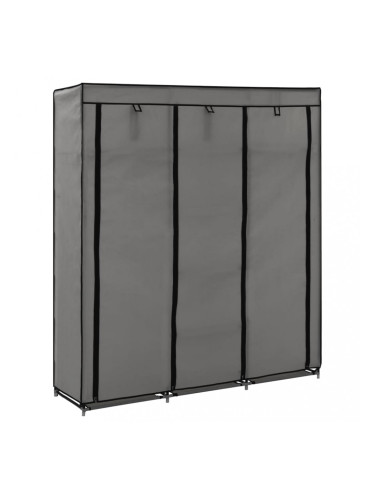 Sonata Гардероб с отделения и лостове, сив, 150x45x175 см, плат