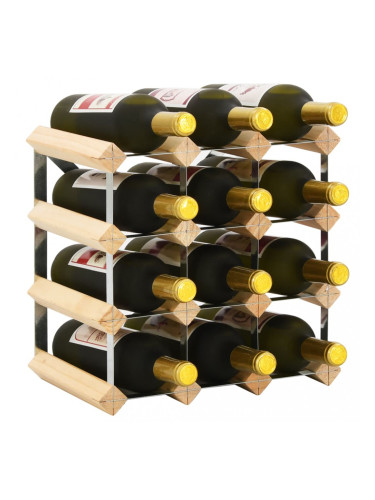 Sonata Стойка за вино за 12 бутилки, масивна борова дървесина