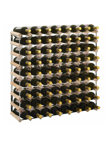 Sonata Стойка за вино за 72 бутилки, масивна борова дървесина