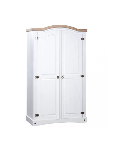 Sonata Гардероб, мексикански бор, стил Корона, 2 врати, бял