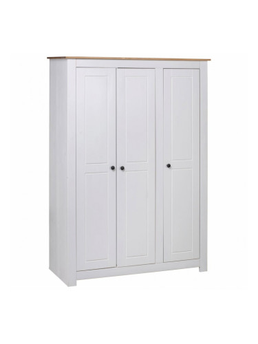 Sonata Гардероб с 3 врати, бял, 118x50x171,5 см, бор, Panama Range