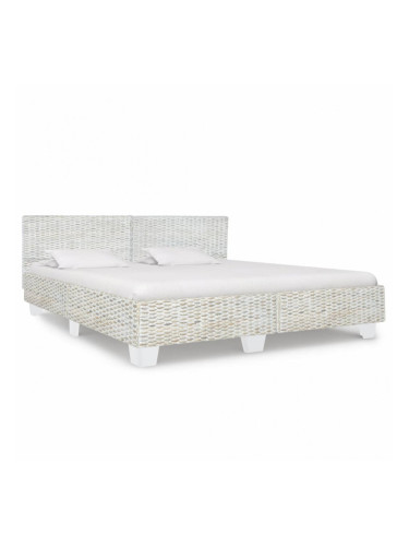 Sonata Рамка за легло, сива, естествен ратан, 180x200 cм