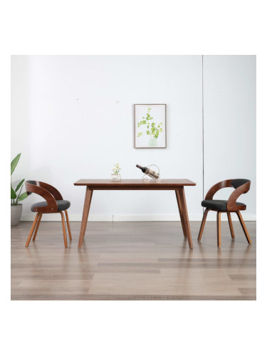 Sonata Трапезни столове, 2 бр, тъмносиви, извито дърво и текстил