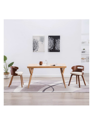 Sonata Трапезни столове, 2 бр, кремави, извито дърво и изкуствена кожа